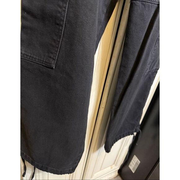 Zara Women's High Rise Elastic Back Waist Cargo Jogger Jeans Black Small - Picture 9 of 13